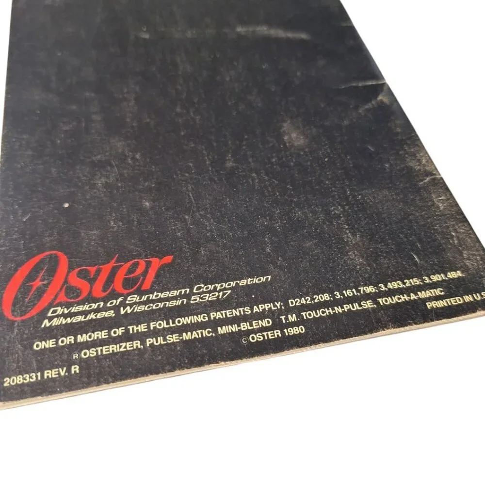 Osterizer Blender Creative‎ Cookery Book Instructions Tips Recipes 180 USA Pulse